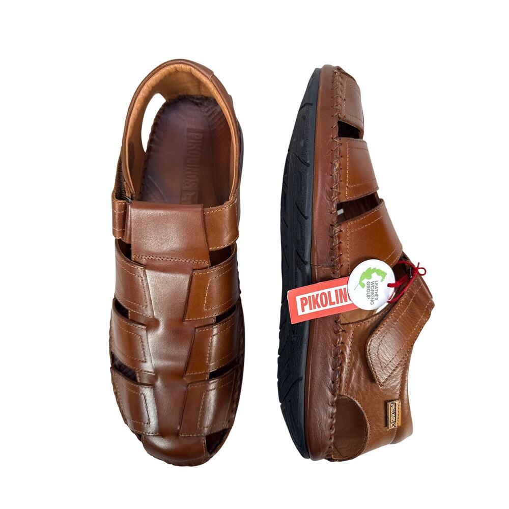 Pikolinos Tarifa Sandals Mens 12 EU 46 Brown Cuero Leather Fishermans Style